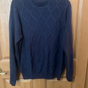Izod Dark Blue Diamond Knit Crewneck Sweater